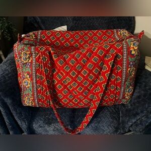 Vintage Vera Bradley Duffel Bag in Red Villa